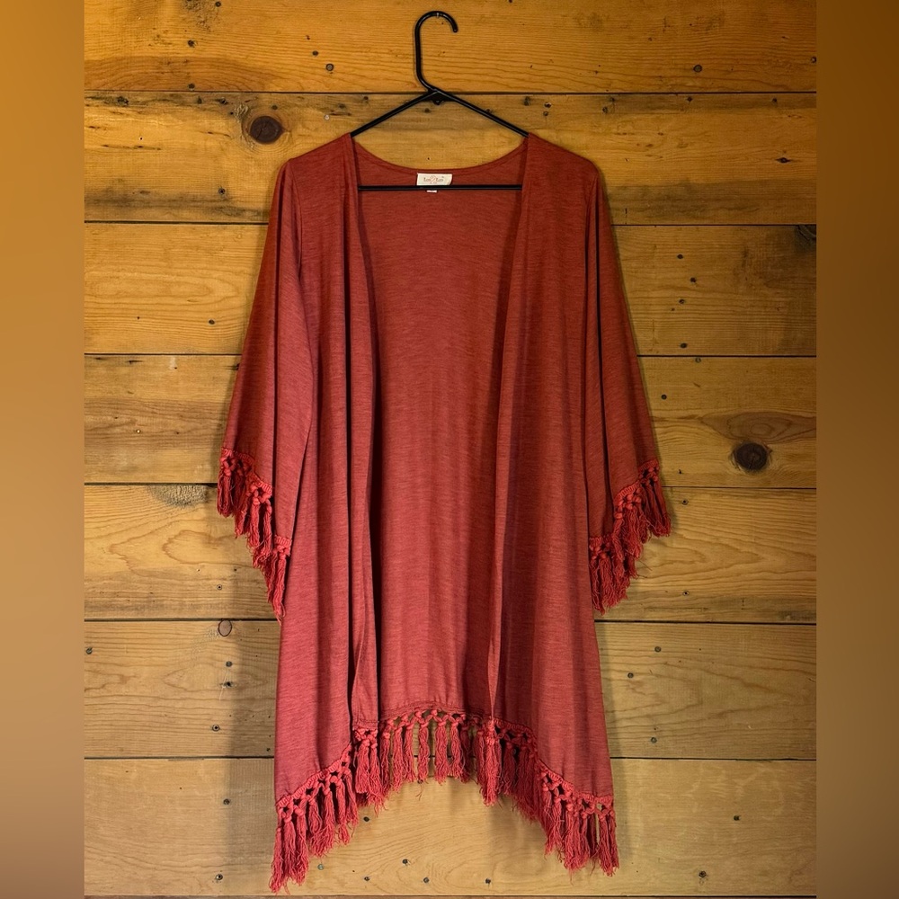 Fringed Shawl Cadigan
